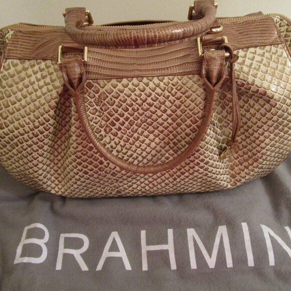 Brahmin Faye Latte Java Large Satchel - Picture 1 of 9